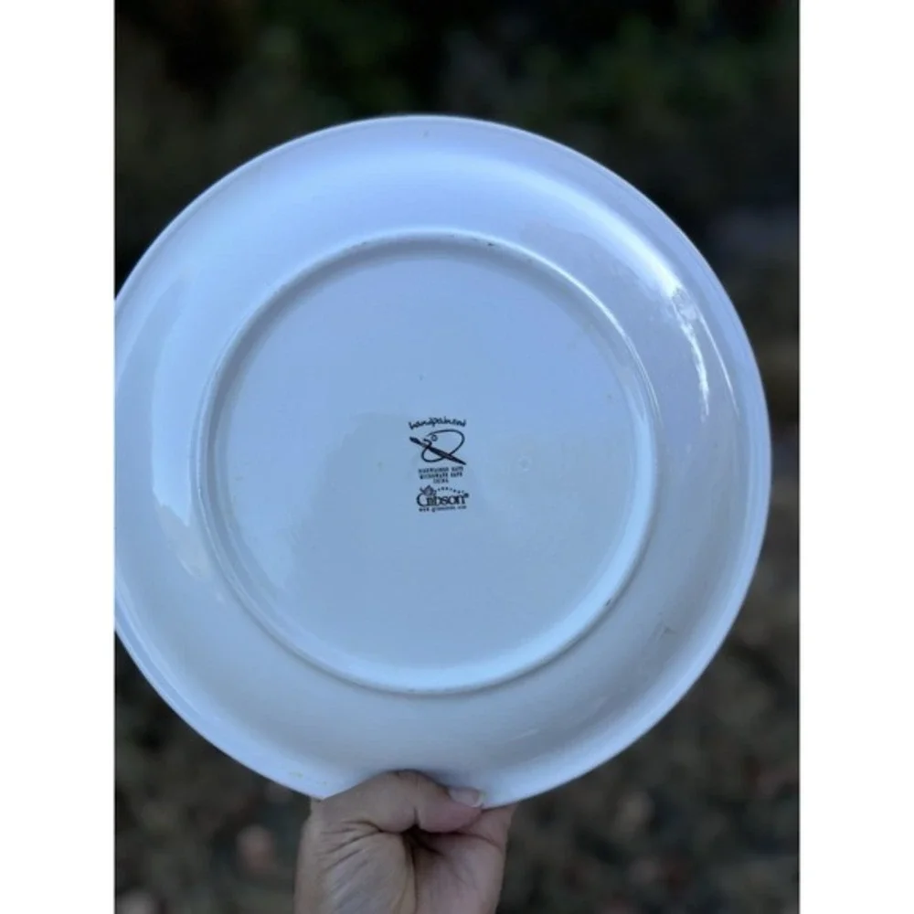 Gibson FRUIT GROVE Dinner Plates hand painted cottage‎ 11-1/4